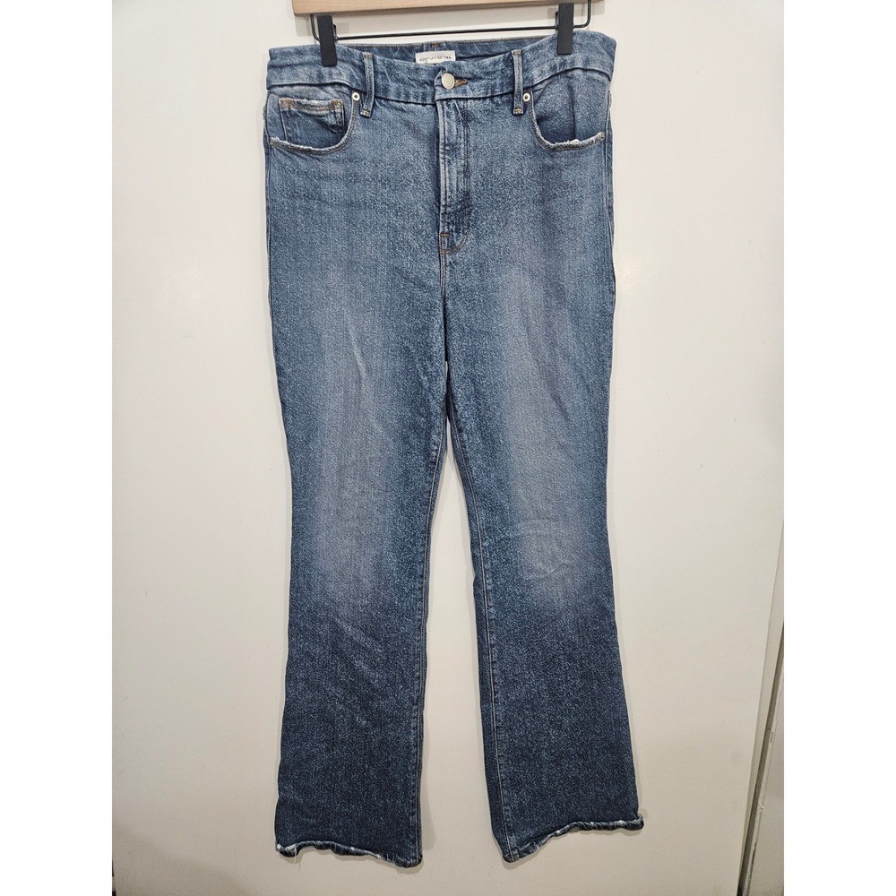 Good American Good Classic Bootcut Jeans High Rise Indigo 10/30 GCLBDV228T